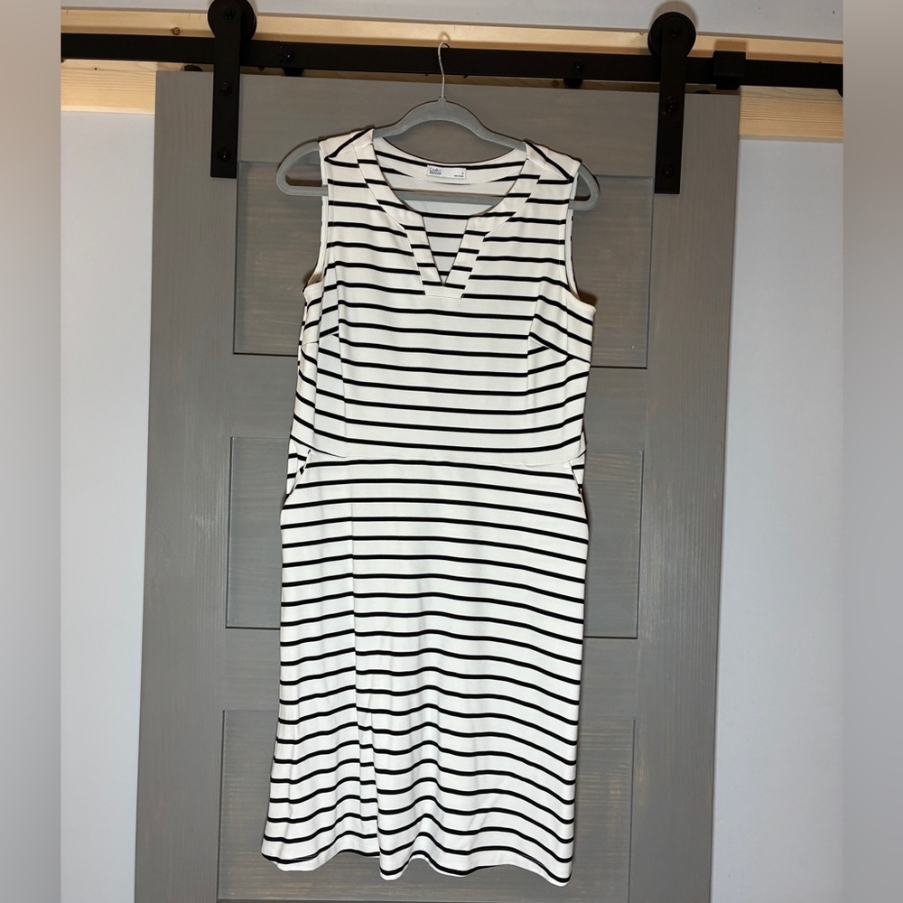 Croft & Barrow Black and White Sheath Midi Dress